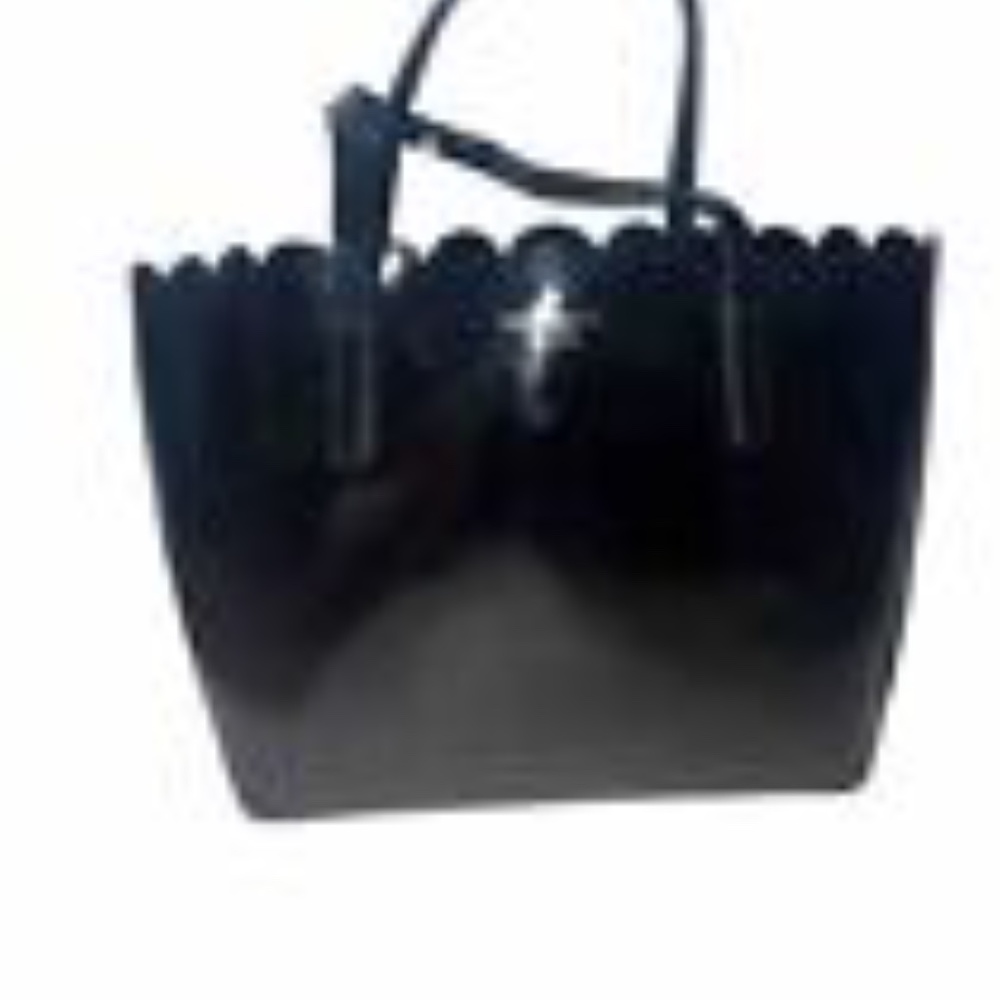 Kate Spade Black Scalloped Edge Large Shoulder Bag - Used